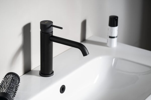Sapho Sapho, ULTRASAN baterie lavoar cu soclu fără gunoi, negru mat/auriu mat, UT007VBG