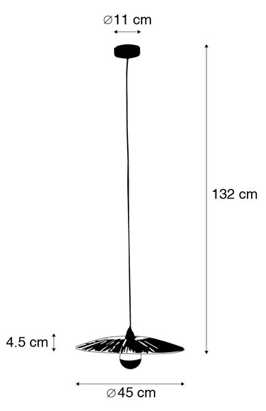 Lampă suspendată rustică neagră cu frânghie 45 cm - Leia