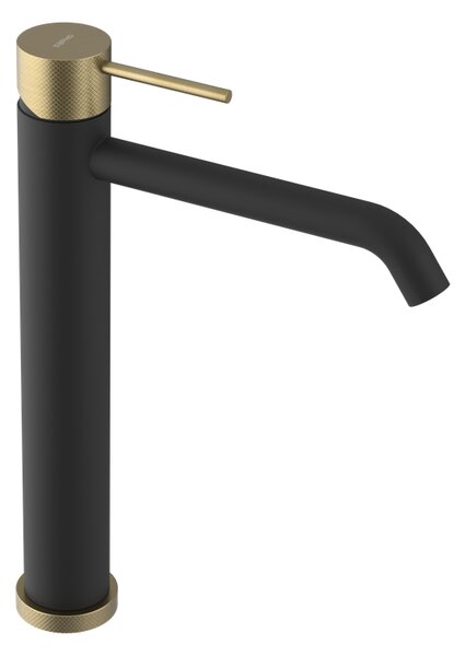 Sapho Sapho, ULTRASAN baterie lavoar cu soclu fără gunoi, negru mat/auriu mat, UT007VBG