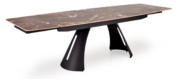 Masă Houston 2191, Marmură brună, Negru, 76x95x180cm, 137 kg