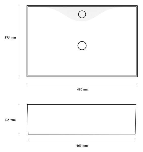 Gamma Yogi, lavoar blat 480x375x135 mm, alb lucios, GMA-UC-YOGI