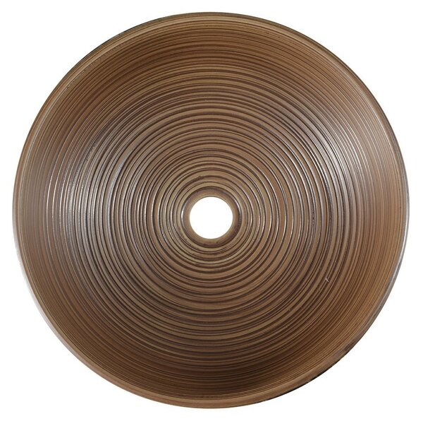Sapho Sapho, chiuveta de blat ceramica PRIORI Ø 41 cm, maro cu model albastru, PI023