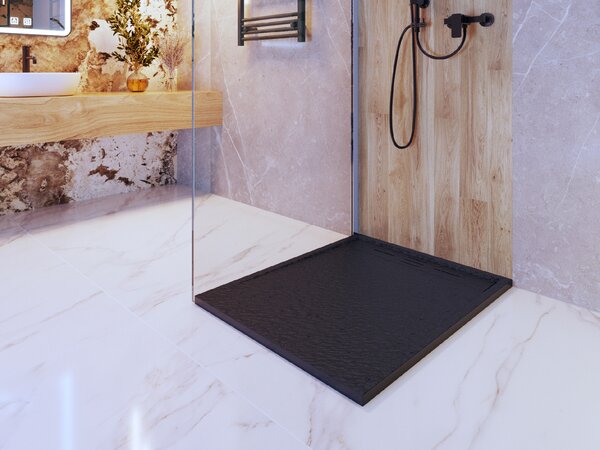 Gamma Erga Almac, cadă de duș SMC 100 x 80 x 3 cm, negru mat, ERG-GMA-AL-80100BK