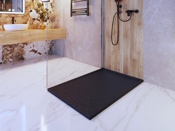 Gamma Erga Almac, cadă de duș SMC 120 x 80 x 3 cm, negru mat, ERG-GMA-AL-80120BK