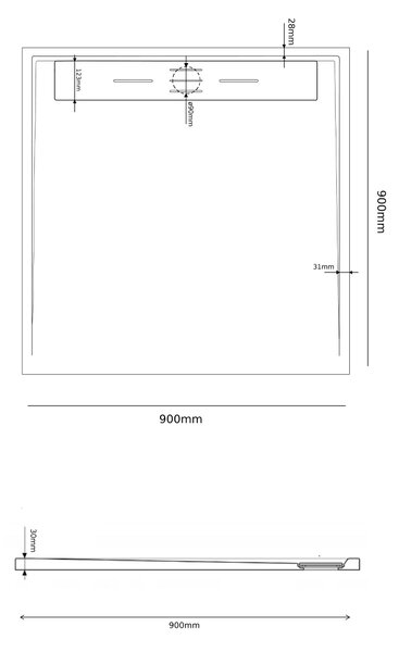 Gamma Erga Almac, cadă de duș SMC 90 x 90 x 3 cm, negru mat, ERG-GMA-AL-9090BK
