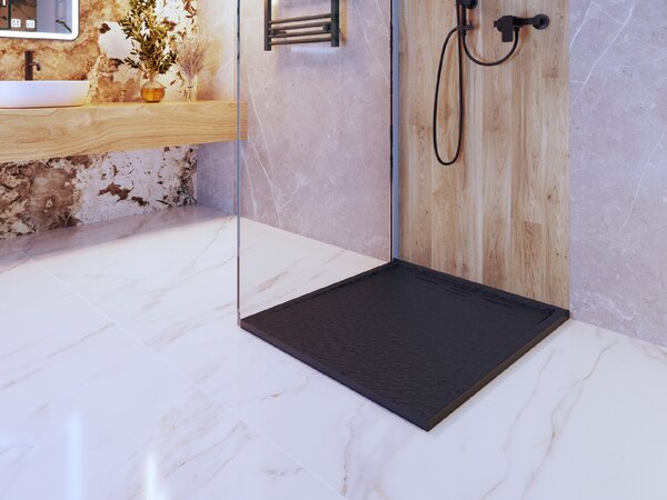 Gamma Erga Almac, cadă de duș SMC 90 x 80 x 3 cm, negru mat, ERG-GMA-AL-8090BK