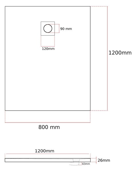 Gamma Erga Oldaf, cadă de duș dreptunghiulară SMC 120 x 80 cm, gri mat, ERG-GMA-OL-80120G