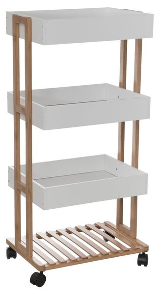 Raft mobil universal cu 4 nivele, 30 x 41 x 88 cm, alb