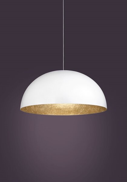 Lustră pe cablu SFERA 1xE27/60W/230V d. 35 cm alb/auriu