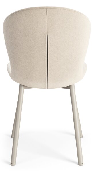 MAZZONI EXPORT FIORA Bej (material Apia 453)/cadru bej-gri (cașmir) – SCAUN MODERN TAPITAT DIN CHENILLE PENTRU LIVING/BUCĂTĂRIE