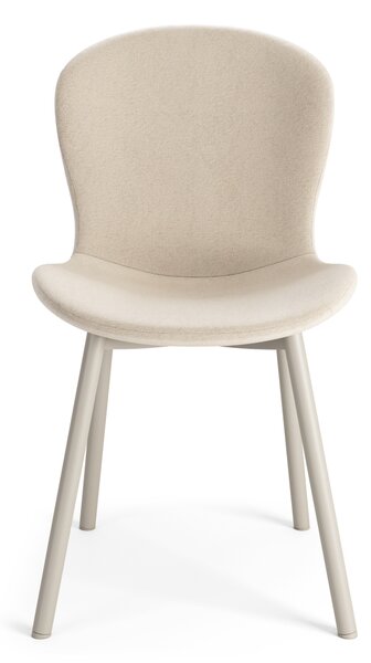 MAZZONI EXPORT FIORA Bej (material Apia 453)/cadru bej-gri (cașmir) – SCAUN MODERN TAPITAT DIN CHENILLE PENTRU LIVING/BUCĂTĂRIE