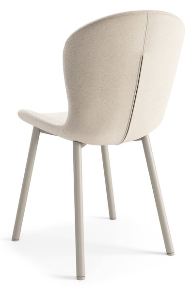 MAZZONI EXPORT FIORA Bej (material Apia 453)/cadru bej-gri (cașmir) – SCAUN MODERN TAPITAT DIN CHENILLE PENTRU LIVING/BUCĂTĂRIE