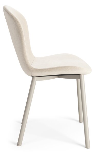 MAZZONI EXPORT FIORA Bej (material Apia 453)/cadru bej-gri (cașmir) – SCAUN MODERN TAPITAT DIN CHENILLE PENTRU LIVING/BUCĂTĂRIE