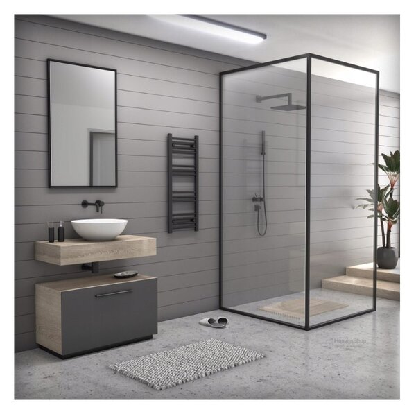 Gamma Erga Puerto, calorifer 1000x600 mm, 487W, negru mat, ERG-LAV-GRZE-BK-60100