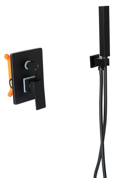 Gamma ZN6, set de duș ascuns cu duș cu ploaie și duș manual, negru mat, GMA-ZN6-BK