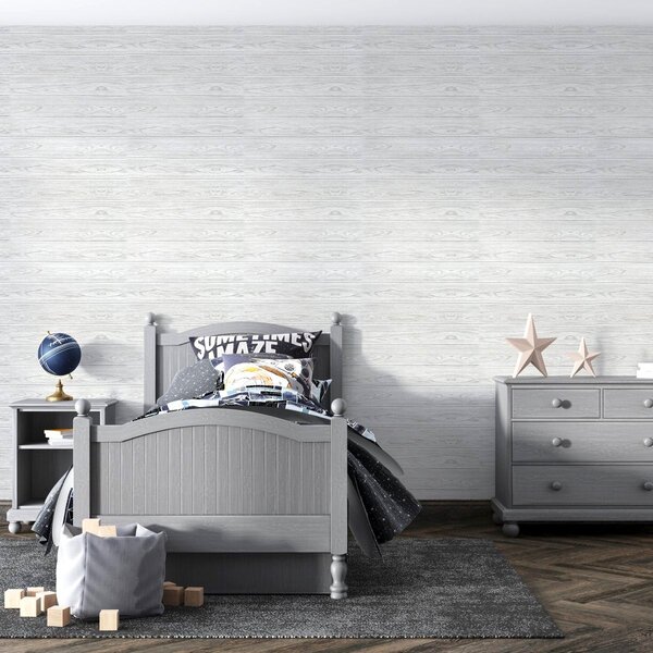 3D lambriu lemn nordic alb
