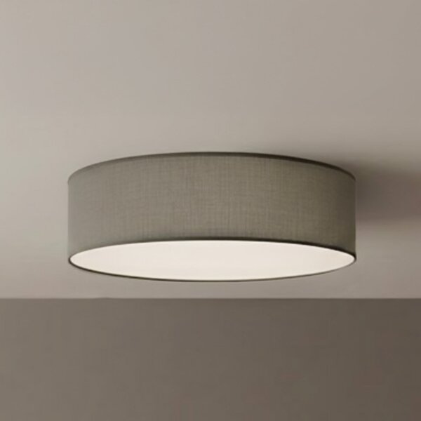 Milagro Lighting Plafonieră Marshall, gri, Ø 50 cm, metal/rattan, reglabil, Gri, Camera de zi / sufragerie, Lemn, Modern