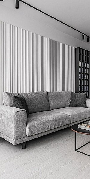 Panoul decorativ din PVC alb cu dimensiune 270x16 cm