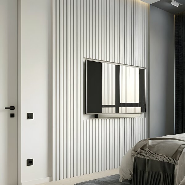 Panoul decorativ din PVC alb cu dimensiune 270x16 cm