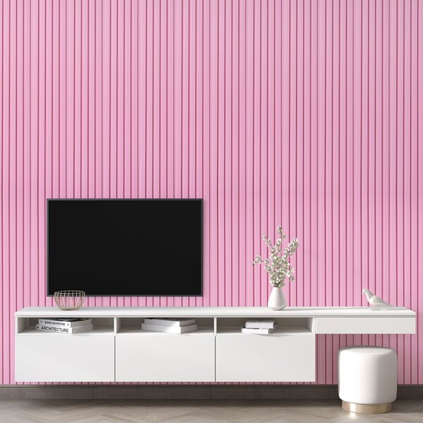 Panoul decorativ din PVC roz cu dimensiuni 15х1х260 cm
