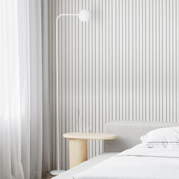 Panoul decorativ din PVC alb cu dimensiuni 15х1х270 cm