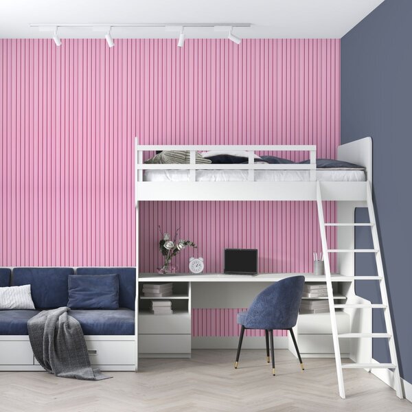 Panoul decorativ din PVC roz cu dimensiuni 15х1х260 cm