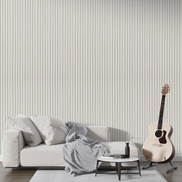 Panoul decorativ din PVC alb cu dimensiuni 15х1х270 cm