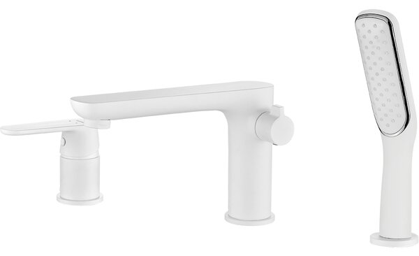 Kuchinox Dima, baterie pentru cada cu 3 orificii, alb-crom mat, LAV-BQD_613D