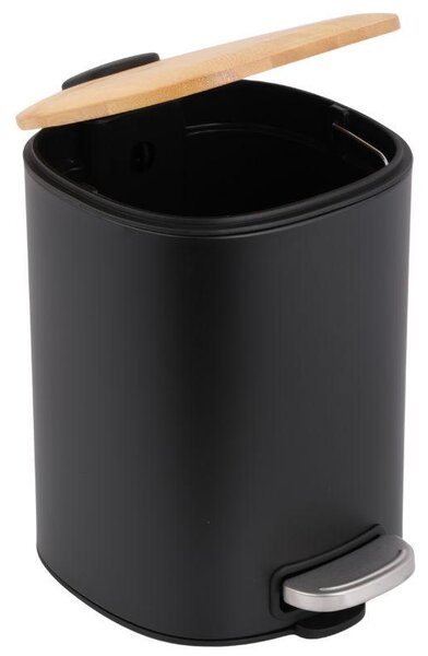 Erga Osti, coș de gunoi cu închidere soft 5L, maro-negru mat, ERG-YKA-CH.OSTI-BLK