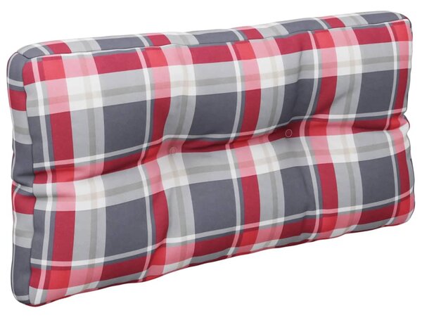 Pernă de paleți, roșu carouri, 70x40x12 cm, material textil