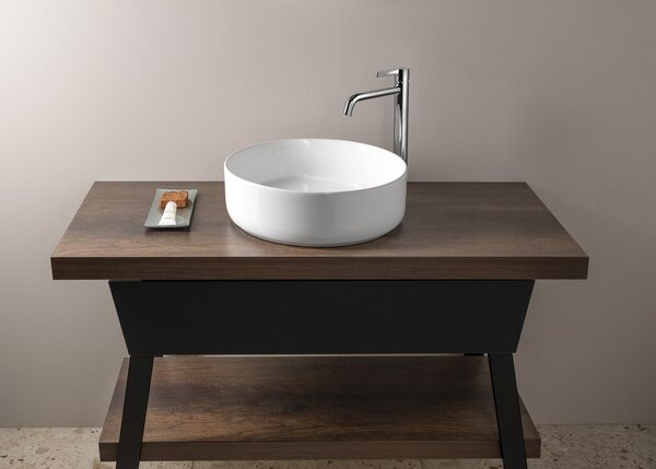 Sapho Sapho, chiuveta de blat ceramica FIASTRA, diametru 40cm, alb, FT801