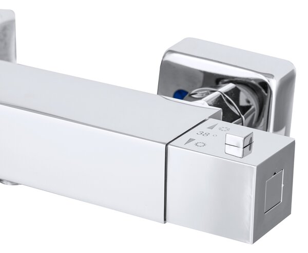 Gamma Gamma, baterie termostatica de dus cu racord de dus de jos 1/2", cromat, GMA-BTK-CH