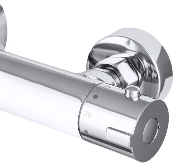 Gamma Termo, baterie termostatica de dus cu racord de dus de jos 1/2", crom, GMA-BTO-CH