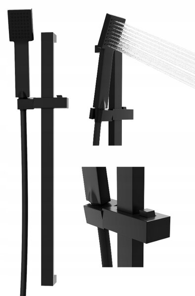 Gamma Zn3, coloană de duș cu duș manual 62 cm, negru mat, GMA-ZN3-BK