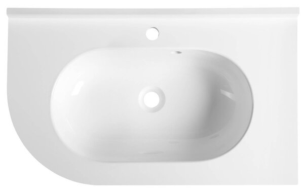 Sapho Sapho, chiuvetă din marmură turnată PULSE 75x45cm, real, alb, BM658
