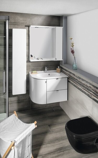 Sapho Sapho, chiuvetă din marmură turnată PULSE 75x45cm, real, alb, BM658