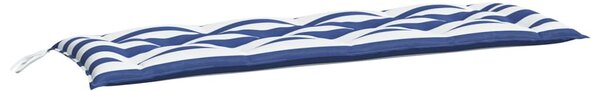 Pernă de bancă dungi albastre și albe 150x50x7 cm textil oxford