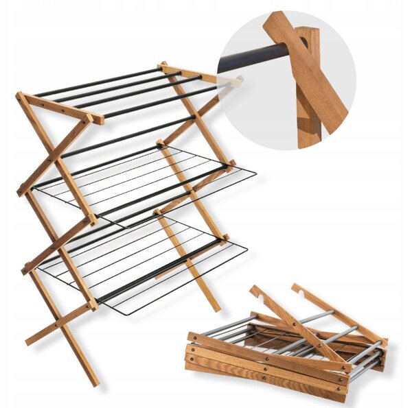 Erga Aurora Plus, uscător de rufe 69x49,5x97 cm, în picioare, maro-negru, ERG-SEP-1265SUAURPLUD