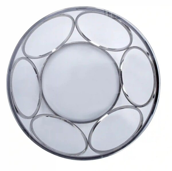 Masuta cafea VENUS argintiu/transparent, sticla/otel, 80x44 cm