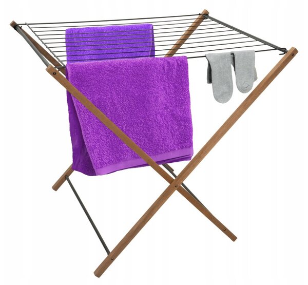 Erga Aurora Strong, uscător de rufe din lemn 97,5x69,5x90 cm, în picioare, maro-negru, ERG-SEP-1002SEPSULUNA