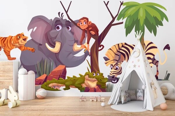 Autocolant pentru copii animale animate Madagascar 60 x 120 cm