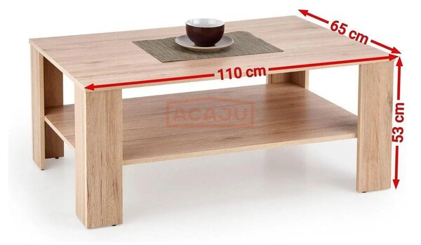 Masuta cafea KWADRO, stejar wotan, 110x65x53 cm
