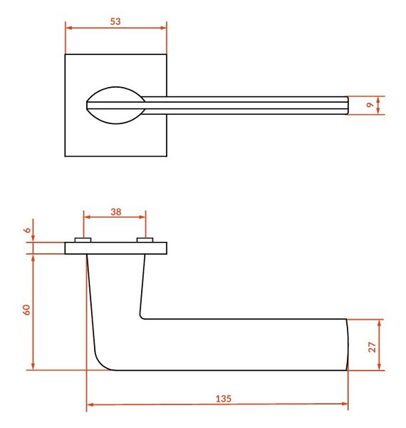 Kuchinox Maroc, mâner ușă, satinat, LAV-KM2_300A