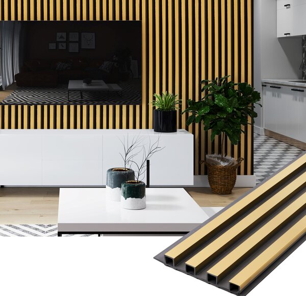 Panoul decorativ din PVC în dimensiunea de Aur 16x2.2x270cm