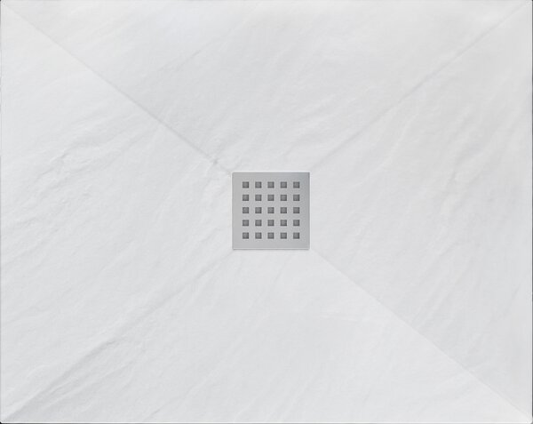 Rea Black Rock, cadă de duș din conglomerat 120x90x3,5 cm, alb, REA-K5582