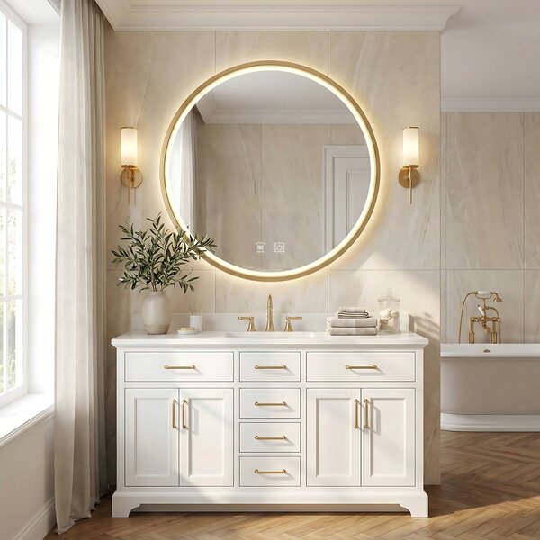 Oglindă LED 50cm MMJ BRUSH GOLD
