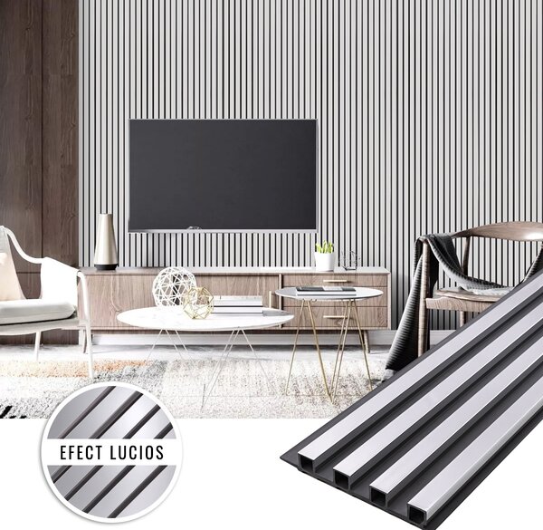 Panou PVC decorativ Silver 16x2.2x270cm