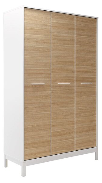 Dulap Haine Adore London, 3 usi, Alb - Stejar, 120x202x52 cm