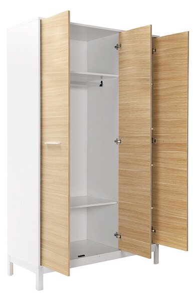 Dulap Haine Adore London, 3 usi, Alb - Stejar, 120x202x52 cm