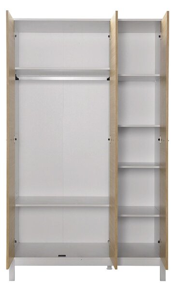 Dulap Haine Adore London, 3 usi, Alb - Stejar, 120x202x52 cm